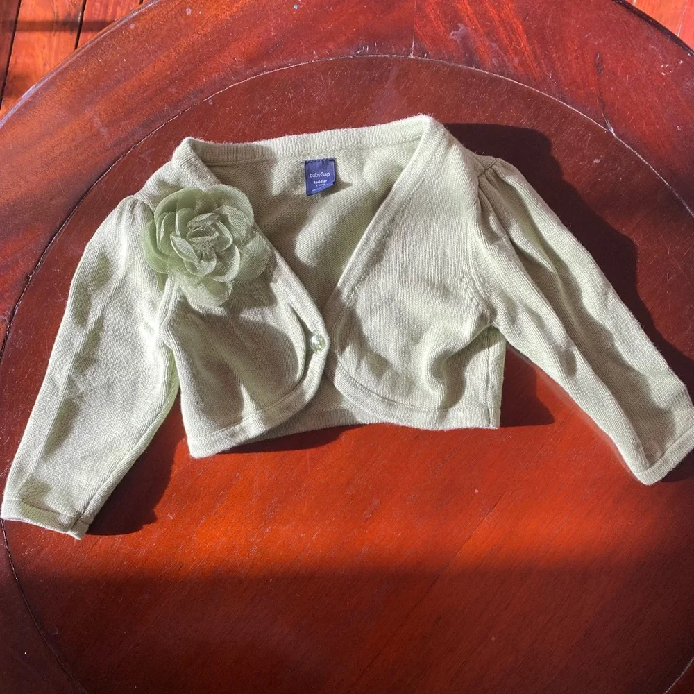 🧩 3/$20 Gap Green Shrug Sweater Size 2T